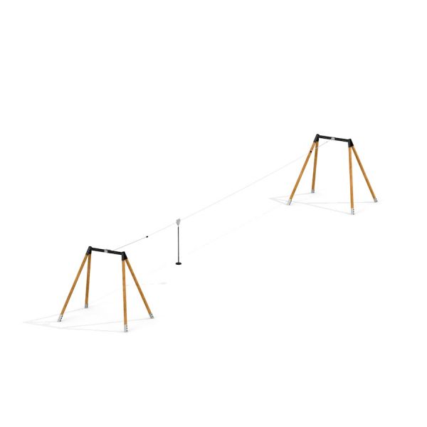 Attrezzature da gioco Medium Cableway con supporto in legno.