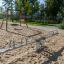 Double Seesaw con sedili in metallo e base a molla per parco giochi.