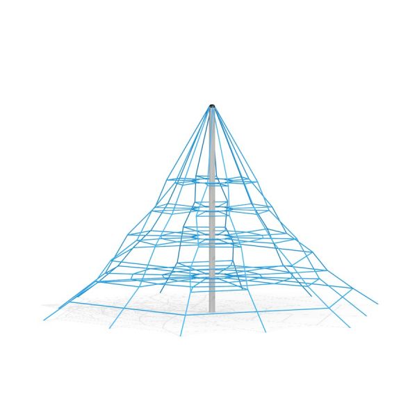 Powerclimber climbing net a forma di piramide.