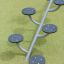 Una trave di equilibrio per parco giochi con pedane circolari, nome del prodotto Balances.