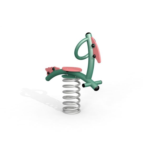 Bird swing rocking su una base a molla per bambini.