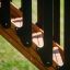 Dettaglio delle scale in legno di Space Station Nature castle with slide