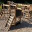 Space Station Nature castle with slide in legno per bambini.
