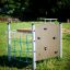 Parco giochi Hidden corner steel structure con rete da arrampicata e parete