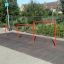 Struttura da parco giochi in metallo rosso Triple Somersault per l'esercizio all'aperto dei bambini