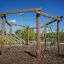 Yellowstone wooden playhouse struttura da arrampicata all'aperto con rete di corda