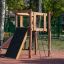 Struttura da gioco in legno per bambini con uno scivolo ed elementi di arrampicata - Yosemite.