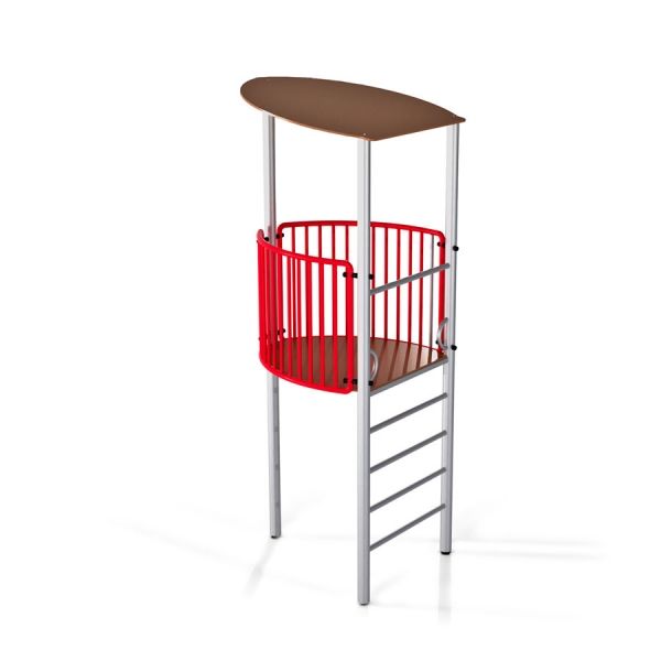 Referee Seat con corrimano rosso e scala metallica