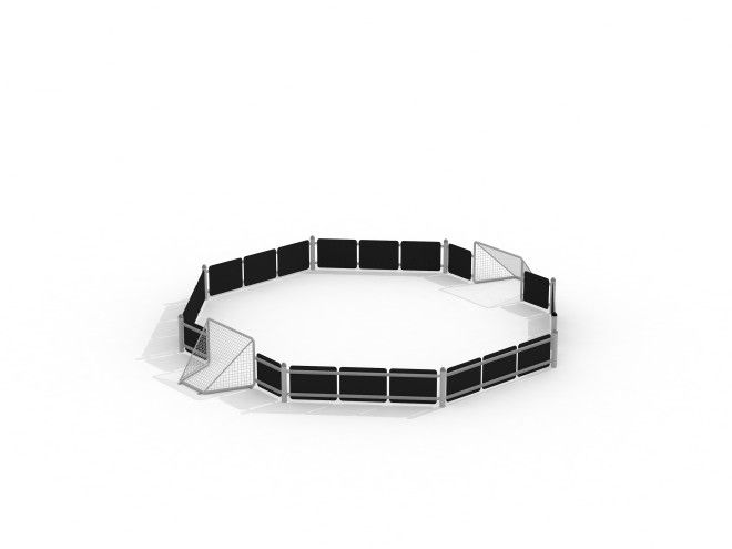 Miniarena Octagonal I - mini campo da calcio ottagonale all'aperto con due porte.