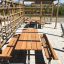 Set da esterno in legno Table & Bench con copertura.