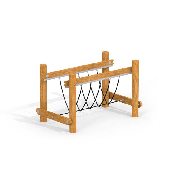 Struttura da parco giochi con ponte di corda in legno Kongo