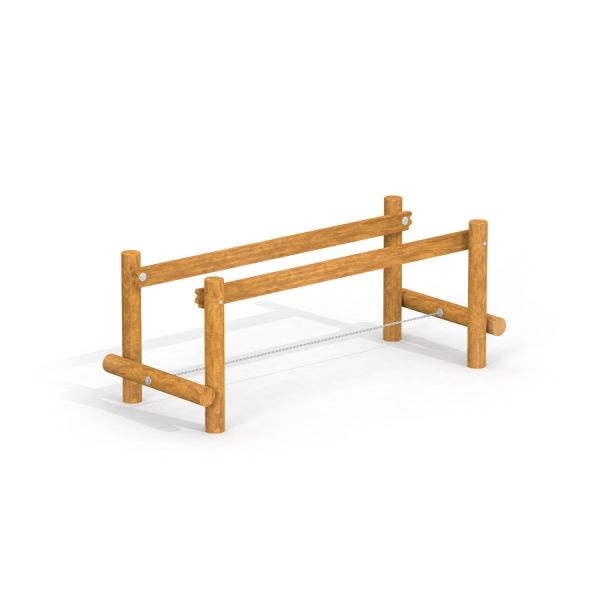 Attrezzatura da gioco con trave di equilibrio in legno Alaska.