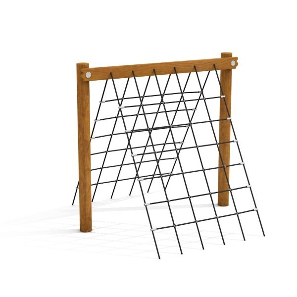 Struttura da arrampicata in legno con rete, Butterfly climbing net.