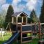 Struttura da gioco in legno Country House Nature con scivolo e area di arrampicata.