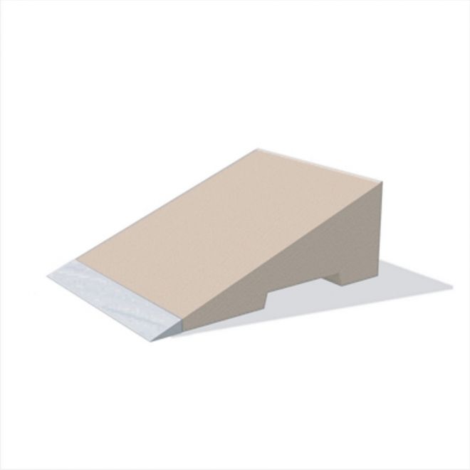 Rampa da gioco Bank con superficie beige e inclinazione grigia.