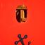 Pannello rosso Bounty ship with slide con simbolo dell'ancora