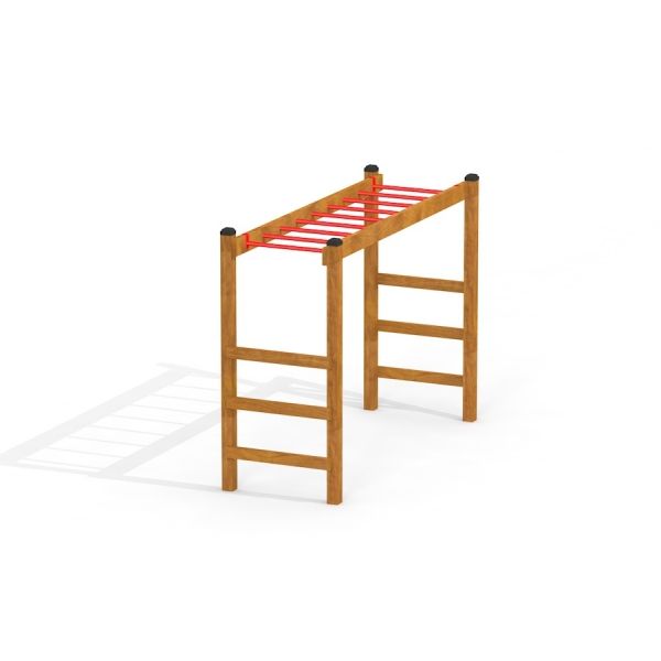 Scala orizzontale in legno per parchi giochi per bambini.