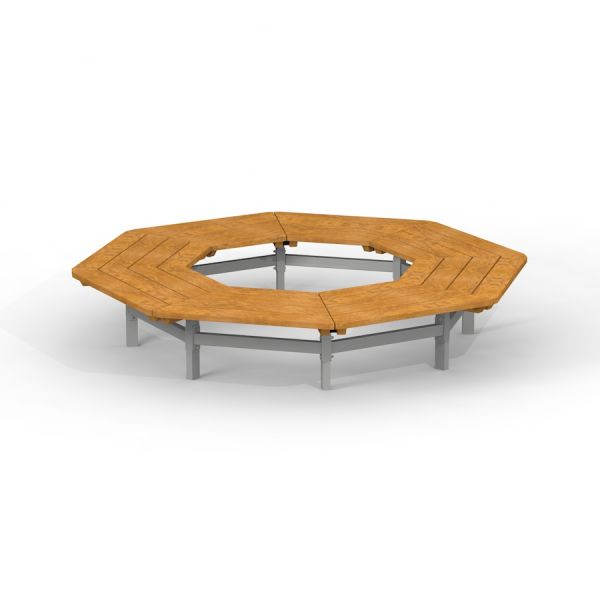 Octagonal Tree Seat panchina da esterno in legno.