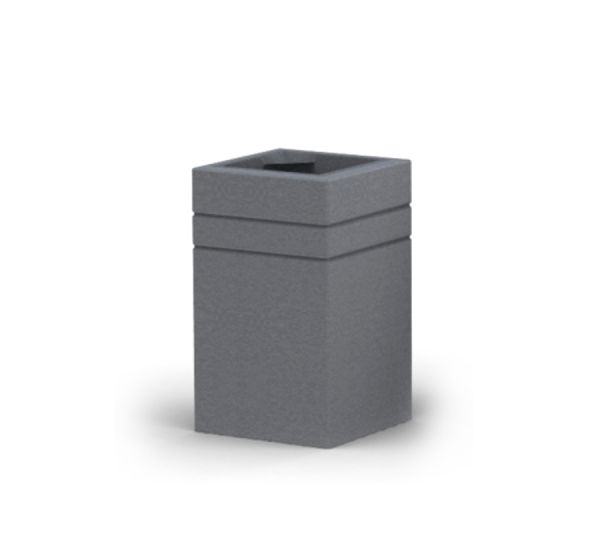 Cestino quadrato da esterno grigio Brno.