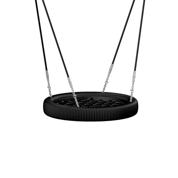 Swing seat: Bird's nest seat - altalena rotonda nera per parchi giochi