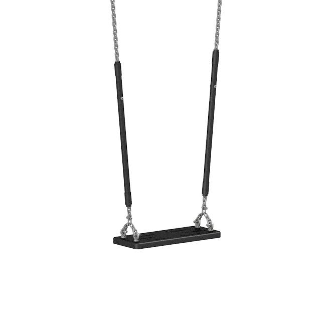 Swing seat: Safety seat in nero con catene metalliche