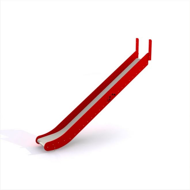 Slide rosso per parchi giochi.