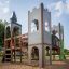 Camelot castle with slide in un parco giochi