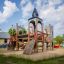 Camelot castle with slide in un parco giochi