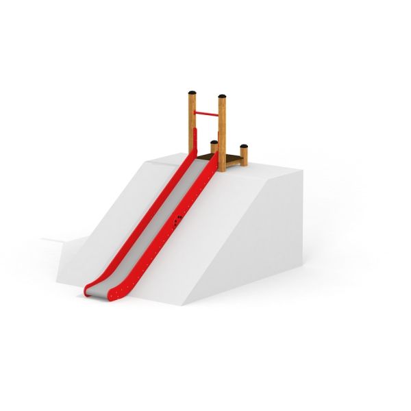 Scivolo rosso su rilievo bianco del parco giochi, Hill Slide SL180.