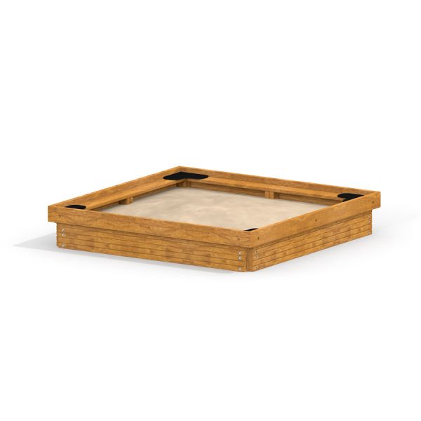 Sandpit in legno per il gioco dei bambini.