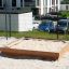 Struttura in legno Sandpit nell'area giochi residenziale