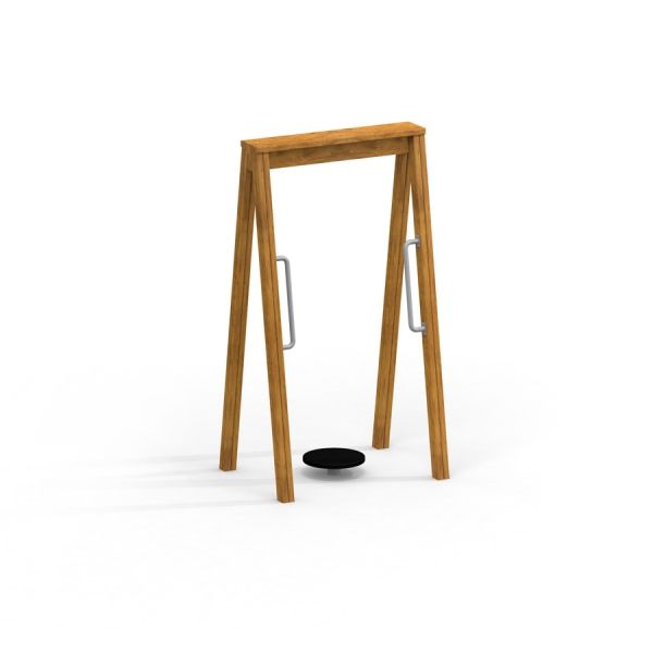 Attrezzatura fitness all'aperto Training twist con struttura in legno e maniglie