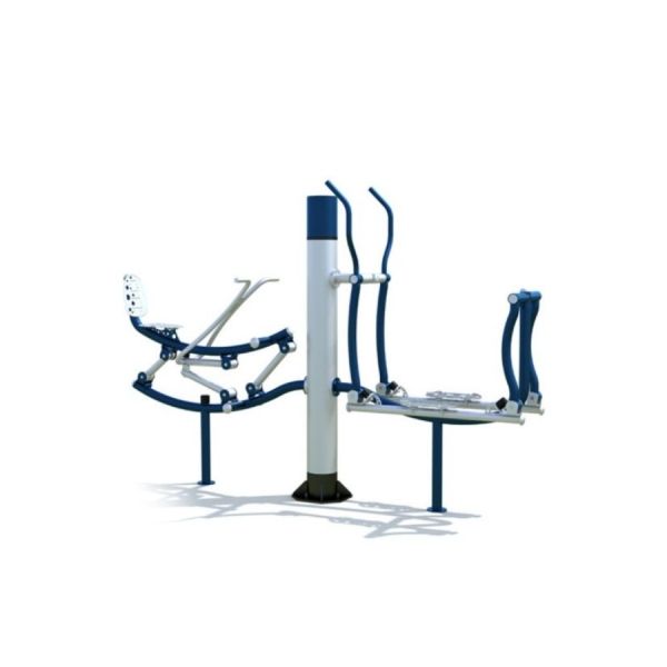 Attrezzatura fitness da esterno Set 8 nei colori blu e bianco.