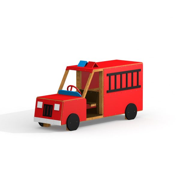 Struttura da gioco rossa Fire brigade truck per bambini.