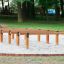 Travi di equilibrio in legno per parco giochi Hip Hop in area sabbiosa all'aperto