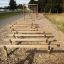Attrezzatura da parco giochi per bambini all'aperto con rete da arrampicata e travi di equilibrio - Hip Hop.