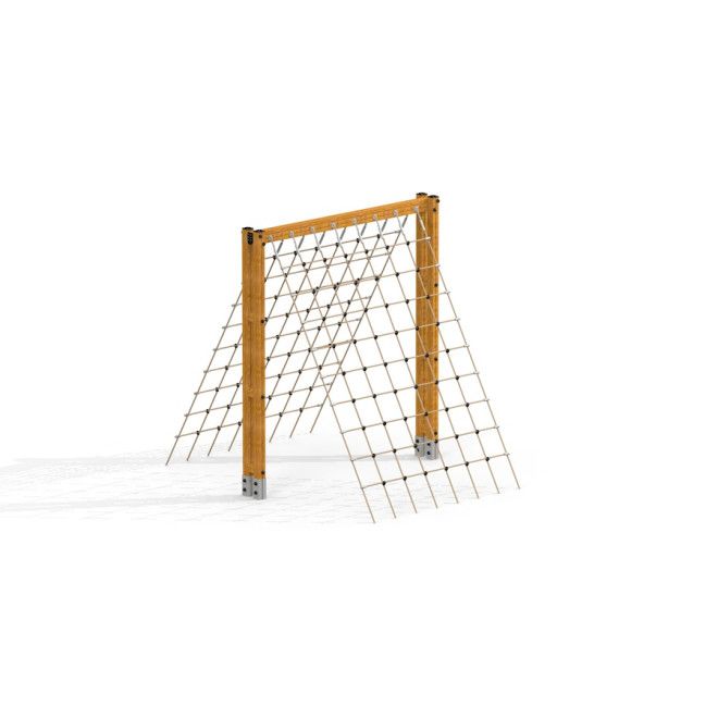 Attrezzatura da parco giochi V-shape Net Large climbing net con struttura in legno e rete di corde