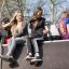 Bambini che giocano su Climbing Ramp steel structure in un'area giochi