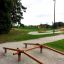 Travi di equilibrio in legno per esterni Easy Balancer nel parco.