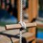 Struttura da gioco in legno con corda da arrampicata su Majestic ship with slide.