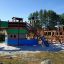 Struttura da parco giochi Majestic ship with slide con strutture da arrampicata e divertenti scivoli.