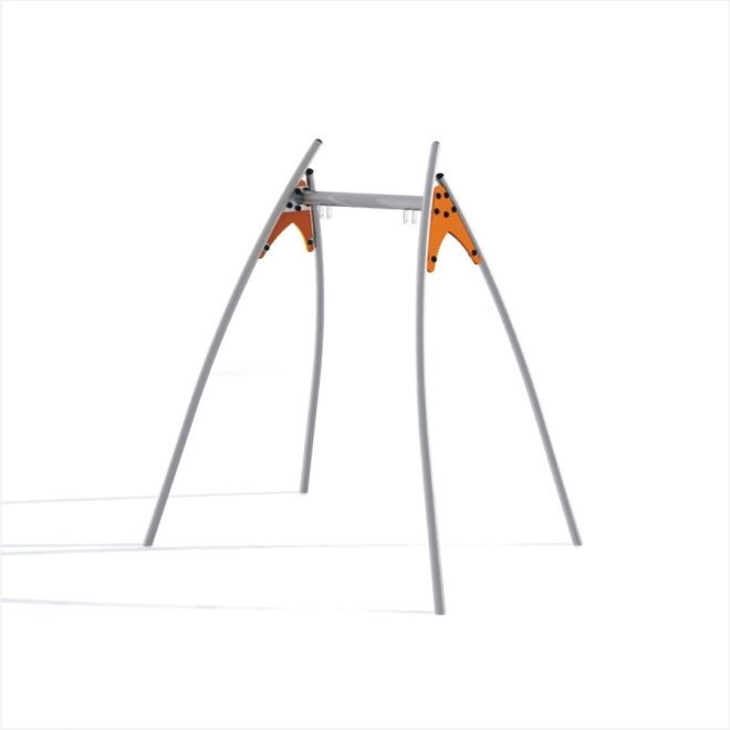 Metal Swing Frame (single swing) con un accento arancione su sfondo bianco.