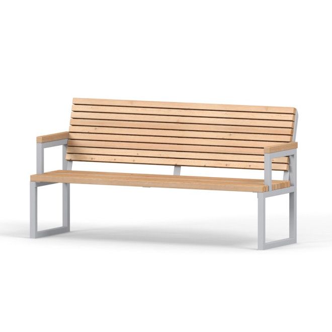 Panca in legno Kyoto Sofa con struttura in metallo per sedute da parco giochi
