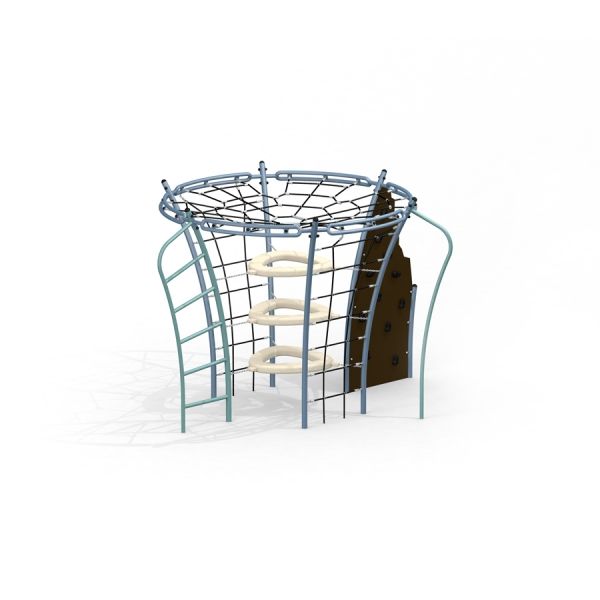 Struttura da arrampicata per parco giochi Andromeda, steel structure con reti.