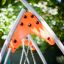 Attrezzatura da parco giochi Single Swing con struttura arancione e argentata