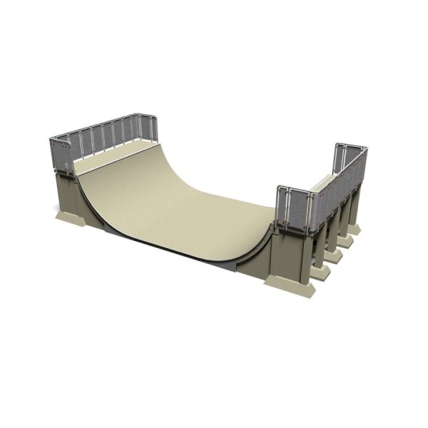 Struttura half-pipe da skateboard Fun-Ramp Big con ringhiere di sicurezza