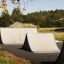 Skate park all'aperto con rampe Double Quarter-Pipe.