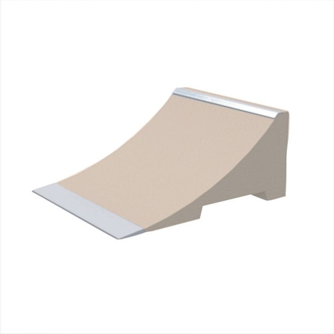 Jump-Ramp per skateboard e BMX, beige con bordi in metallo