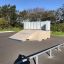 Rampa da skate Rail 25/60 in un parco con alberi sullo sfondo.