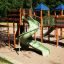 Space Station castle with slide in un parco giochi